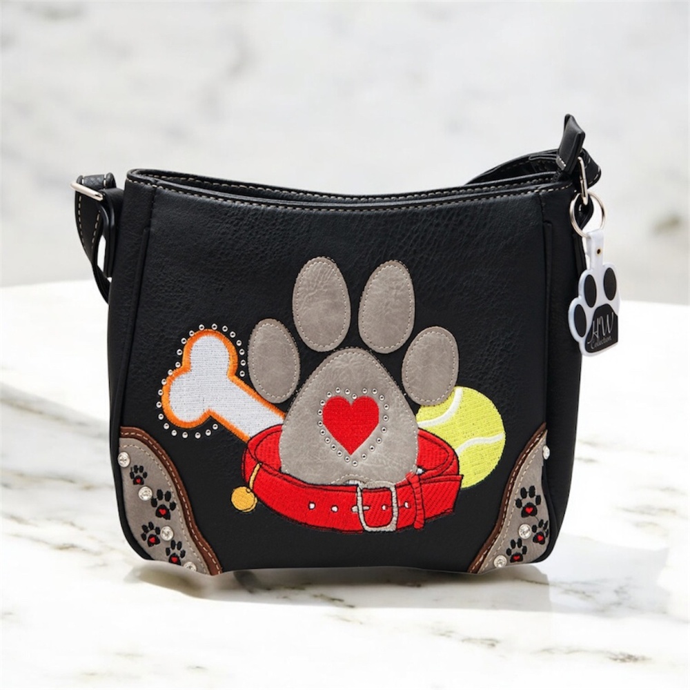 Dog Paw Print Handbag Small Crossbody Bag Shoulder Purse Women Pet Lover Mom